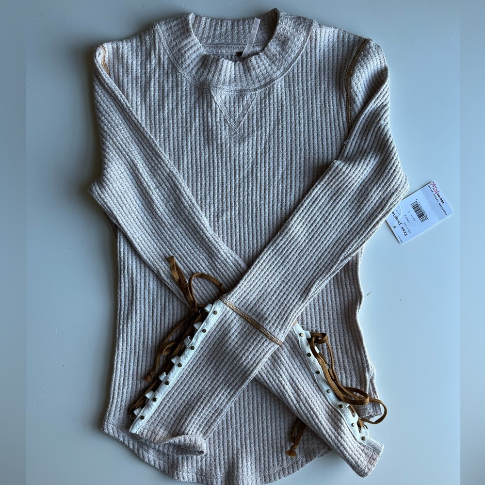 Free People waffle texture sweater